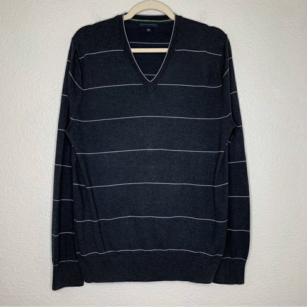Banana Republic Silk Cashmere Blend Men’s V-neck Pullover Sweater, Sz Large
